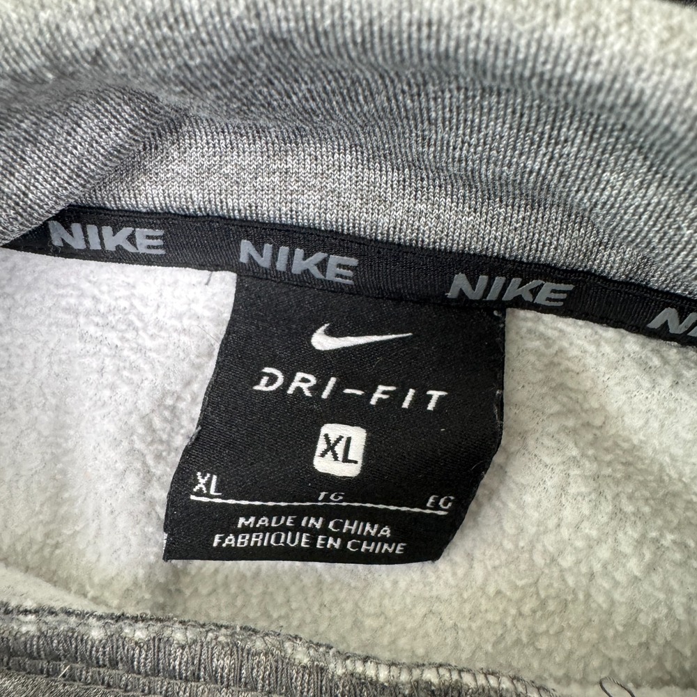 Nike Swoosh Hoodie Men's XL Gray Dri Fit Logo Skate Grunge Check Sweatshirt Y2K - Picture 3 of 7